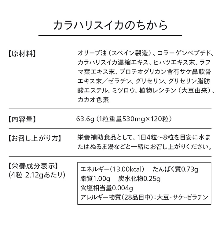 カラハリスイカのちから成分表