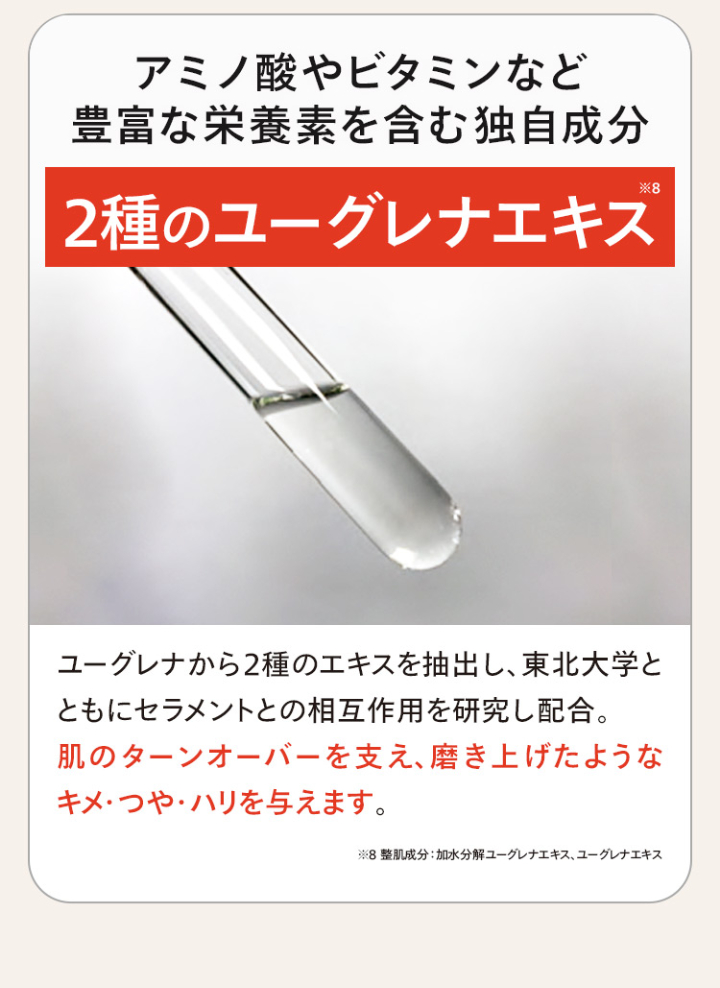 2種のユーグレナエキス配合