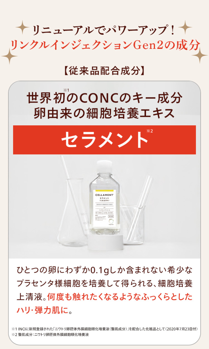 リニューアルでパワーアップ！リンクルインジェクションGen2の成分
